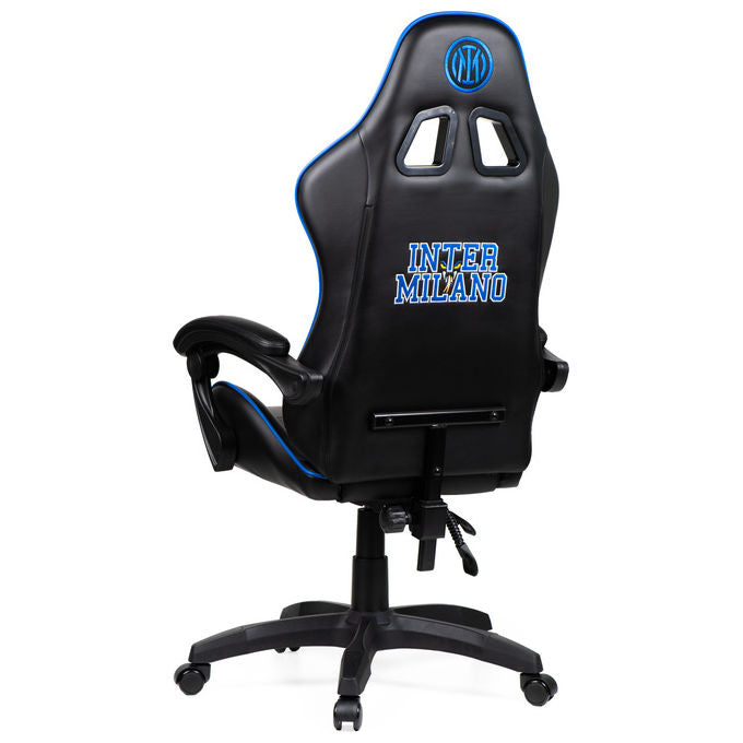 Qubick SGPN0001 Inter Snake Poltrona Gaming Ecopelle Reclinabile 120° Pistone Gas Classe 3 150 Kg colore Nero Blu
