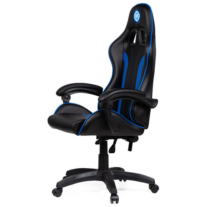 Qubick SGPN0001 Inter Snake Poltrona Gaming Ecopelle Reclinabile 120° Pistone Gas Classe 3 150 Kg colore Nero Blu