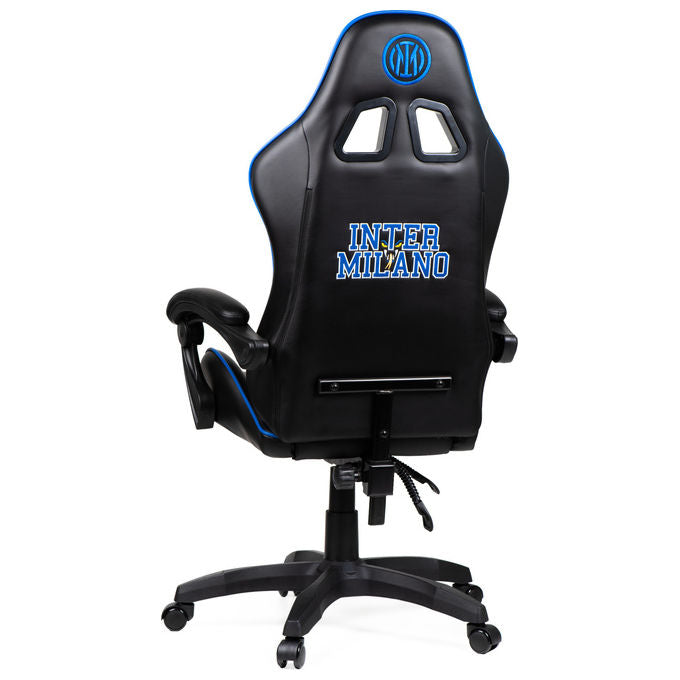 Qubick SGPN0001 Inter Snake Poltrona Gaming Ecopelle Reclinabile 120° Pistone Gas Classe 3 150 Kg colore Nero Blu