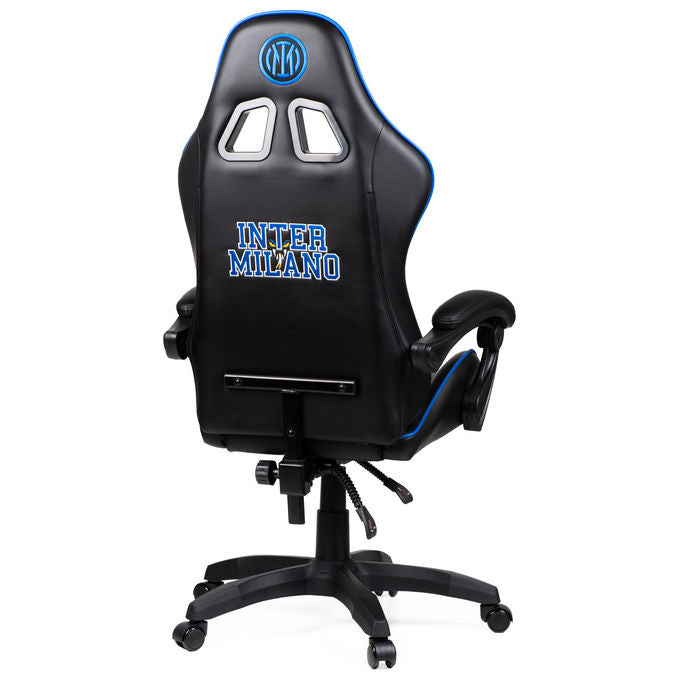 Qubick SGPN0001 Inter Snake Poltrona Gaming Ecopelle Reclinabile 120° Pistone Gas Classe 3 150 Kg colore Nero Blu