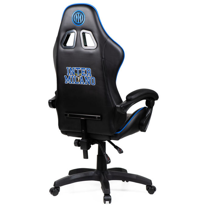Qubick SGPN0001 Inter Snake Poltrona Gaming Ecopelle Reclinabile 120° Pistone Gas Classe 3 150 Kg colore Nero Blu