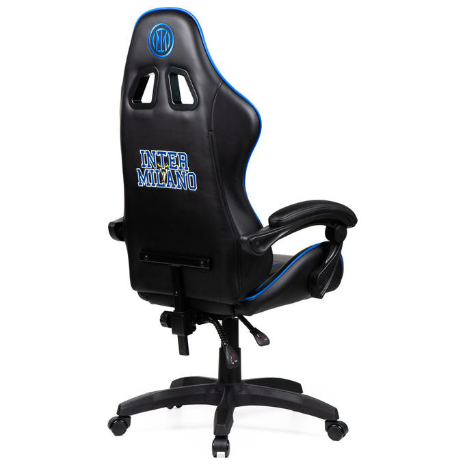 Qubick SGPN0001 Inter Snake Poltrona Gaming Ecopelle Reclinabile 120° Pistone Gas Classe 3 150 Kg colore Nero Blu