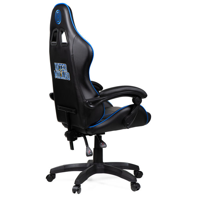 Qubick SGPN0001 Inter Snake Poltrona Gaming Ecopelle Reclinabile 120° Pistone Gas Classe 3 150 Kg colore Nero Blu