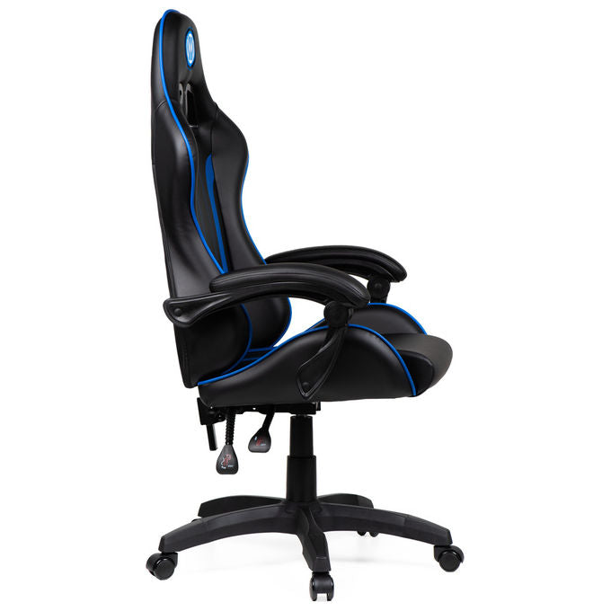 Qubick SGPN0001 Inter Snake Poltrona Gaming Ecopelle Reclinabile 120° Pistone Gas Classe 3 150 Kg colore Nero Blu