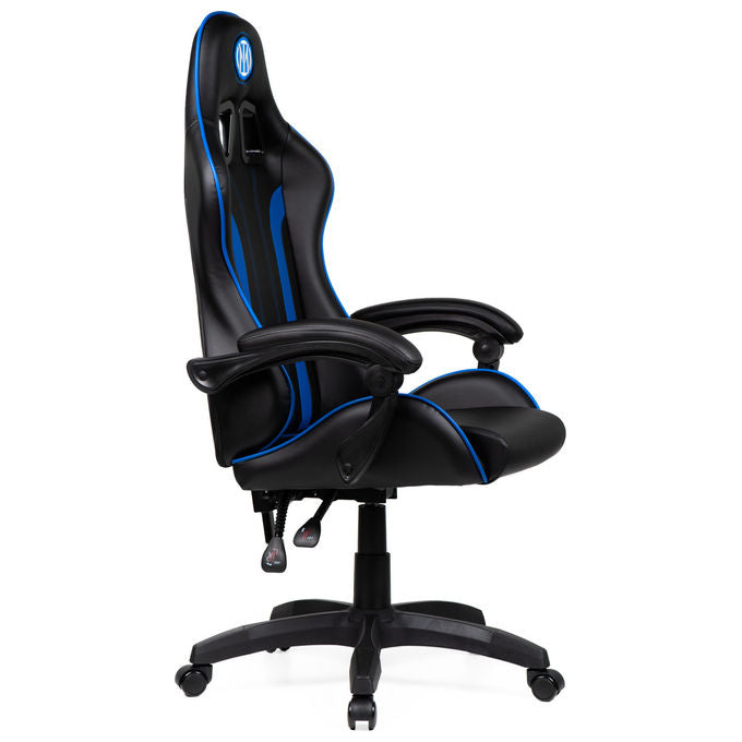 Qubick SGPN0001 Inter Snake Poltrona Gaming Ecopelle Reclinabile 120° Pistone Gas Classe 3 150 Kg colore Nero Blu
