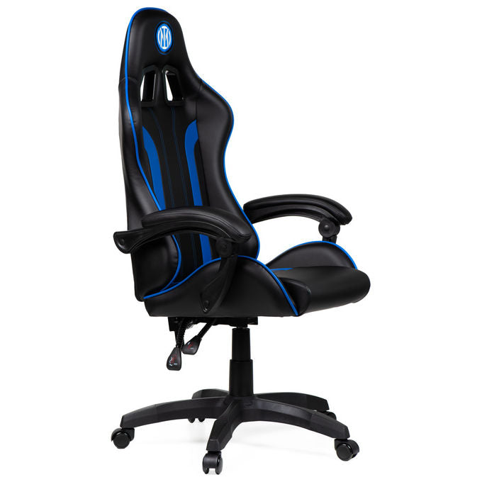 Qubick SGPN0001 Inter Snake Poltrona Gaming Ecopelle Reclinabile 120° Pistone Gas Classe 3 150 Kg colore Nero Blu