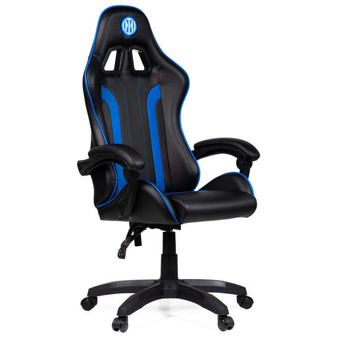 Qubick SGPN0001 Inter Snake Poltrona Gaming Ecopelle Reclinabile 120° Pistone Gas Classe 3 150 Kg colore Nero Blu