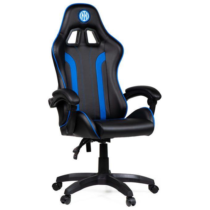 Qubick SGPN0001 Inter Snake Poltrona Gaming Ecopelle Reclinabile 120° Pistone Gas Classe 3 150 Kg colore Nero Blu