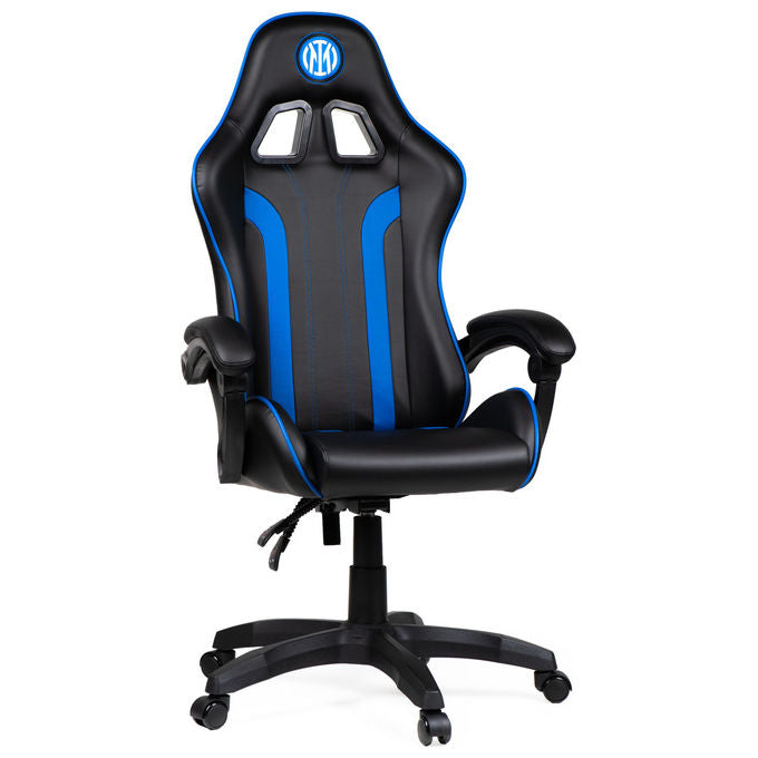 Qubick SGPN0001 Inter Snake Poltrona Gaming Ecopelle Reclinabile 120° Pistone Gas Classe 3 150 Kg colore Nero Blu