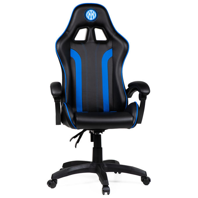 Qubick SGPN0001 Inter Snake Poltrona Gaming Ecopelle Reclinabile 120° Pistone Gas Classe 3 150 Kg colore Nero Blu