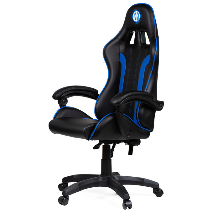 Qubick SGPN0001 Inter Snake Poltrona Gaming Ecopelle Reclinabile 120° Pistone Gas Classe 3 150 Kg colore Nero Blu