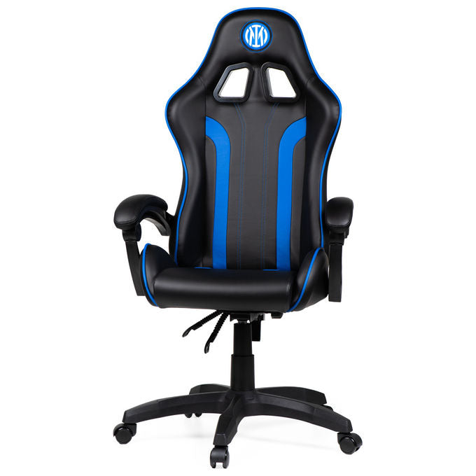 Qubick SGPN0001 Inter Snake Poltrona Gaming Ecopelle Reclinabile 120° Pistone Gas Classe 3 150 Kg colore Nero Blu