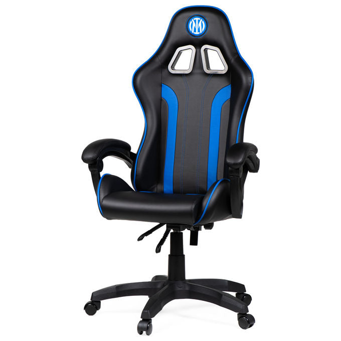 Qubick SGPN0001 Inter Snake Poltrona Gaming Ecopelle Reclinabile 120° Pistone Gas Classe 3 150 Kg colore Nero Blu