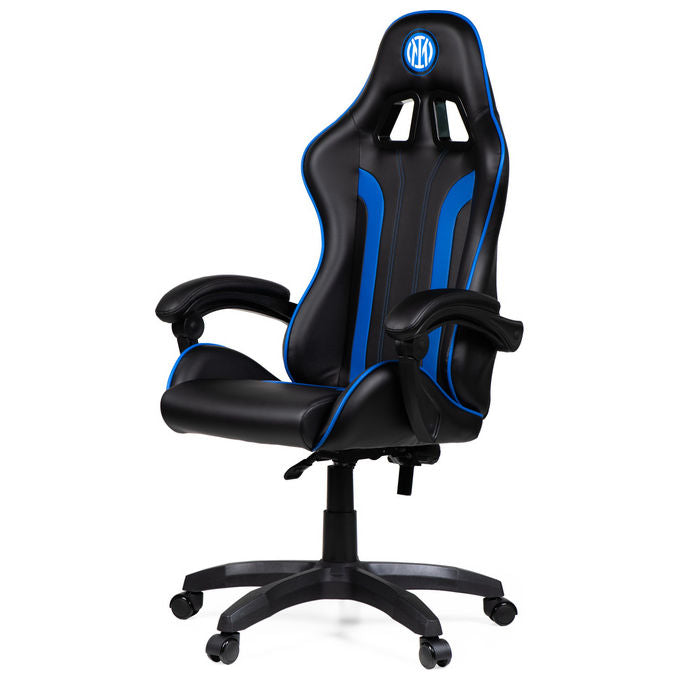 Qubick SGPN0001 Inter Snake Poltrona Gaming Ecopelle Reclinabile 120° Pistone Gas Classe 3 150 Kg colore Nero Blu