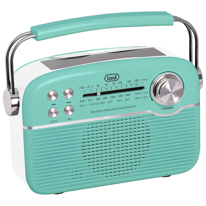 Trevi RA 7F50 BT Radio Portatile Multibanda Analogica FM AM SW Bluetooth USB MicroSD Solare colore Verde