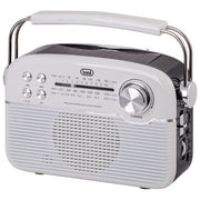 Trevi RA 7F50 BT Radio Portatile Multibanda FM AM SW Bluetooth Lettore MP3 USB Micro SD Batteria Litio Pannello Solare colore Bianco