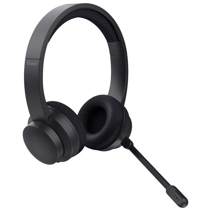 Trust 25463 Ayda Cuffie On-ear Bluetooth Wireless ENC Microfono USB-C Jack 3.5 mm autonomia 24 ore colore Nero