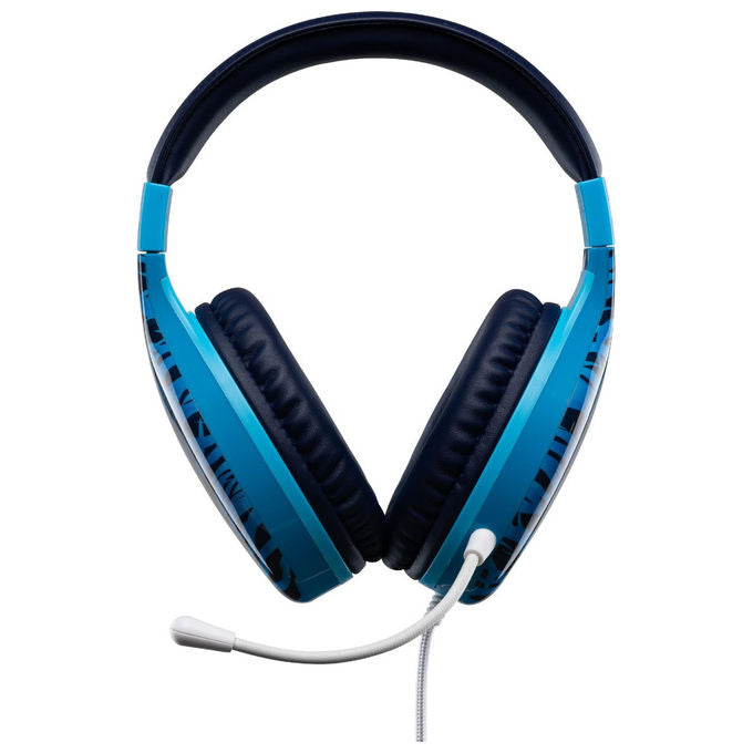 Qubick Cuffie Gaming Blu e Azzurro Napoli Waves Cablate Leggere Finitura Lucida