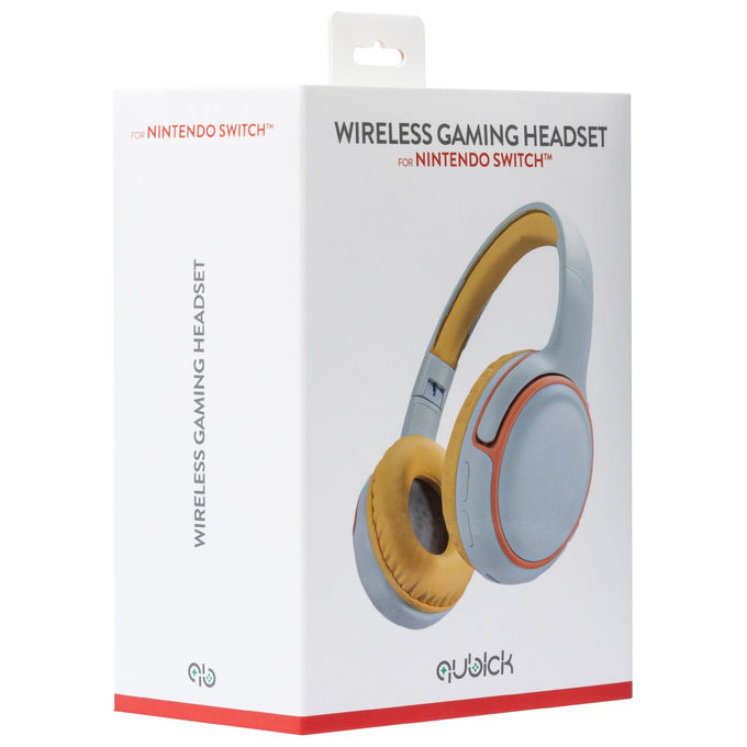 Qubick CGSW0001 Cuffie Gaming Wireless Pieghevoli Blu Chiaro per PC e Console