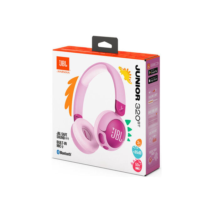 JBL JBLJR320BTPUR Junior 320BT Cuffie a Padiglione Wireless per Bambini Bluetooth 5.3 50h autonomia colore Viola