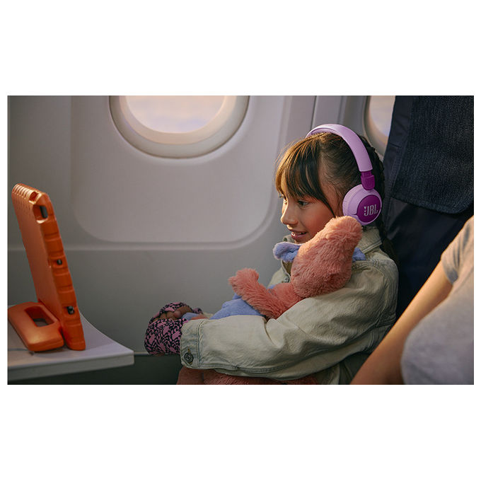 JBL JBLJR320BTPUR Junior 320BT Cuffie a Padiglione Wireless per Bambini Bluetooth 5.3 50h autonomia colore Viola