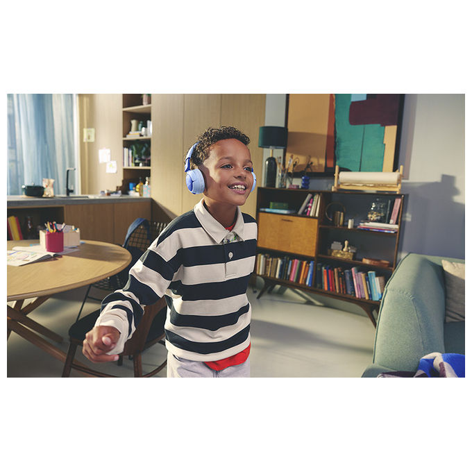JBL JBLJR320BTBLU Junior 320BT Cuffie On Ear per Bambini Bluetooth 5.3 50 ore Microfono Integrato Safe Sound colore Blu