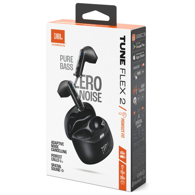 JBL JBLTFLEX2BLK Tune Flex 2 Auricolari True Wireless ANC Bluetooth 5.3 6 Microfoni IP54 48h colore Nero