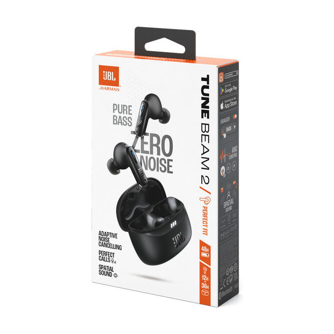 JBL JBLTBEAM2BLK Tune Beam 2 Auricolari In-ear Wireless Bluetooth 5.3 ANC Adattivo IP54 48h colore Nero