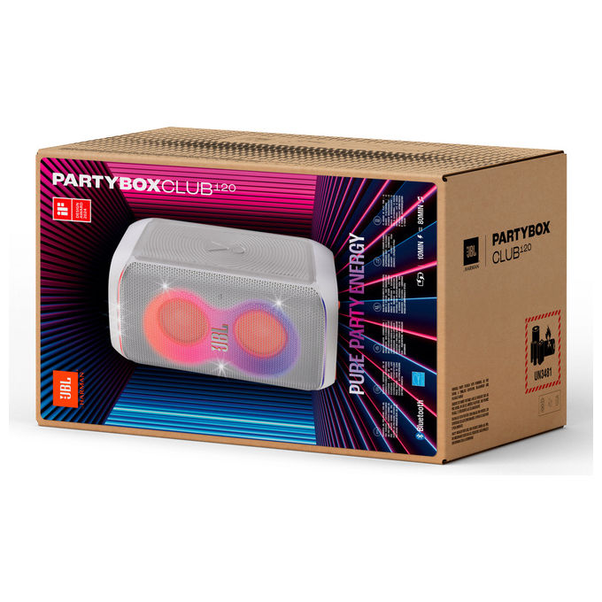 JBL JBLPBCLUB120SWEP PartyBox Club 120 Altoparlante da Festa Bluetooth 5.4 160W 12h IPX4 colore Bianco