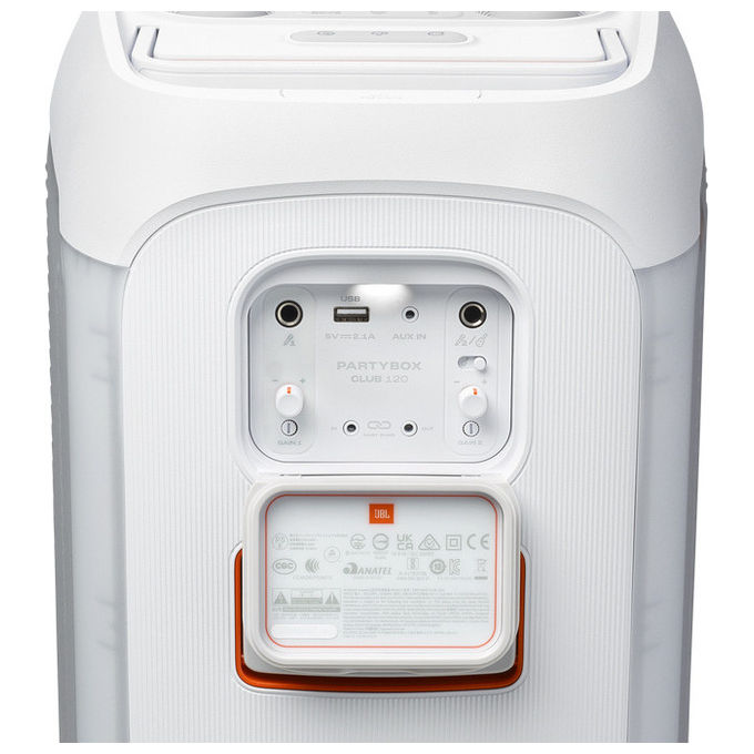 JBL JBLPBCLUB120SWEP PartyBox Club 120 Altoparlante da Festa Bluetooth 5.4 160W 12h IPX4 colore Bianco