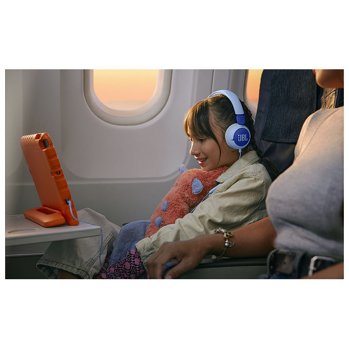 JBL JBLJR320BLU Junior 320 Cuffie On-Ear per Bambini Cablate Microfono Integrato Safe Sound 85 dB colore Blu