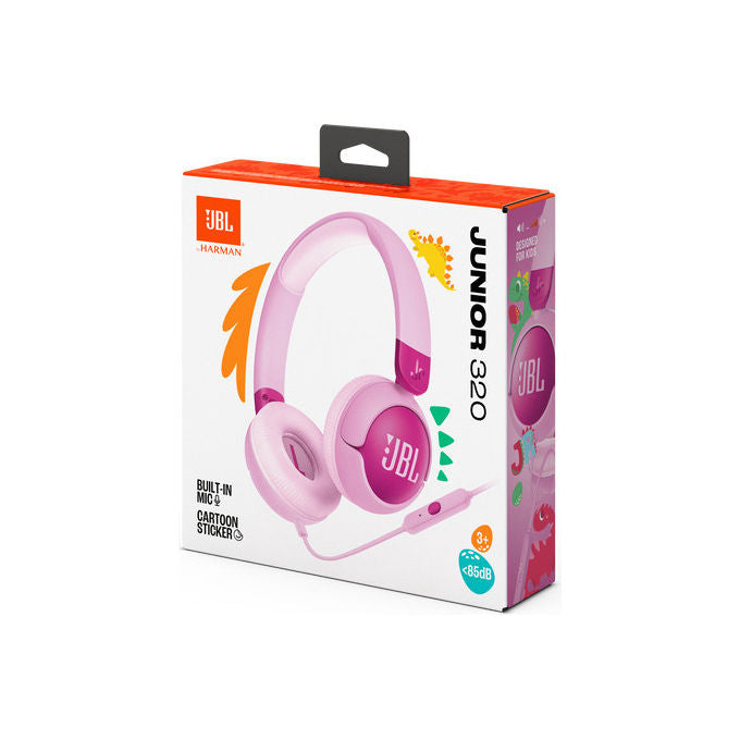 JBL JBLJR320PUR Junior 320 Cuffie On-Ear Cablate per Bambini Microfono Integrato Safe Sound 85 dB Pieghevoli colore Viola
