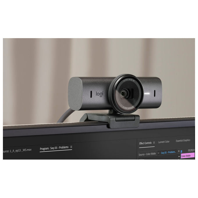 Logitech MX Brio Webcam 4K Ultra HD USB 3.2 30fps Zoom 4x Grafite Compatibile Win-Mac