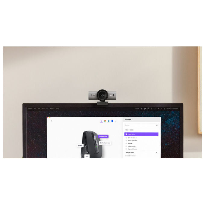 Logitech MX Brio Webcam 4K Ultra HD USB 3.2 30fps Zoom 4x Grafite Compatibile Win-Mac