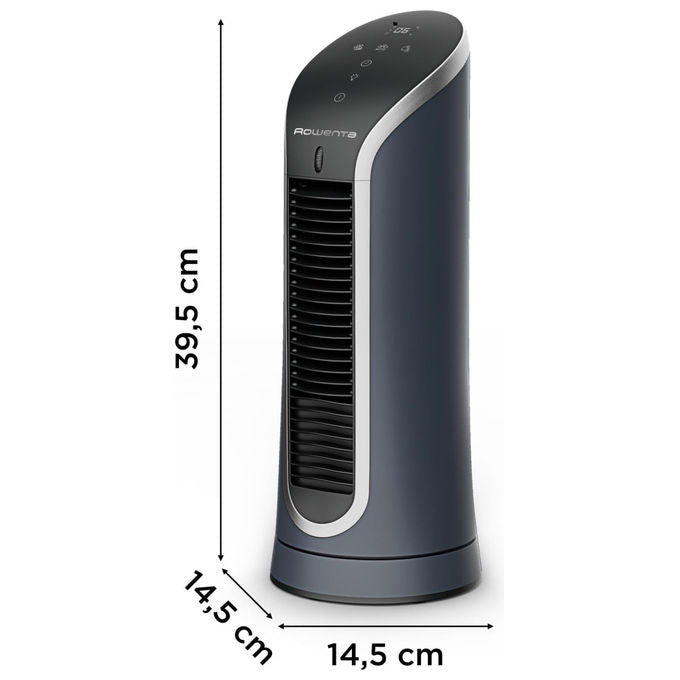 Rowenta VU6220 Eole Compact Ventilatore a Torre 6 Velocita' Timer 8h Display LED 11 W colore Nero