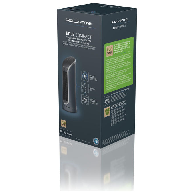 Rowenta VU6220 Eole Compact Ventilatore a Torre 6 Velocita' Timer 8h Display LED 11 W colore Nero