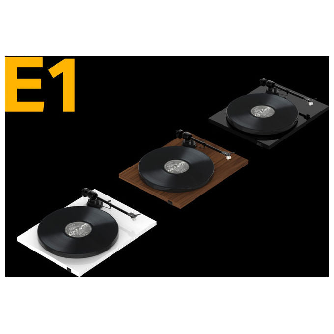 Pro-Ject E1 BT Giradischi a Cinghia Semiautomatico Bluetooth 5.2 Testina AT3600L 33 45 rpm 65 dB colore Nero