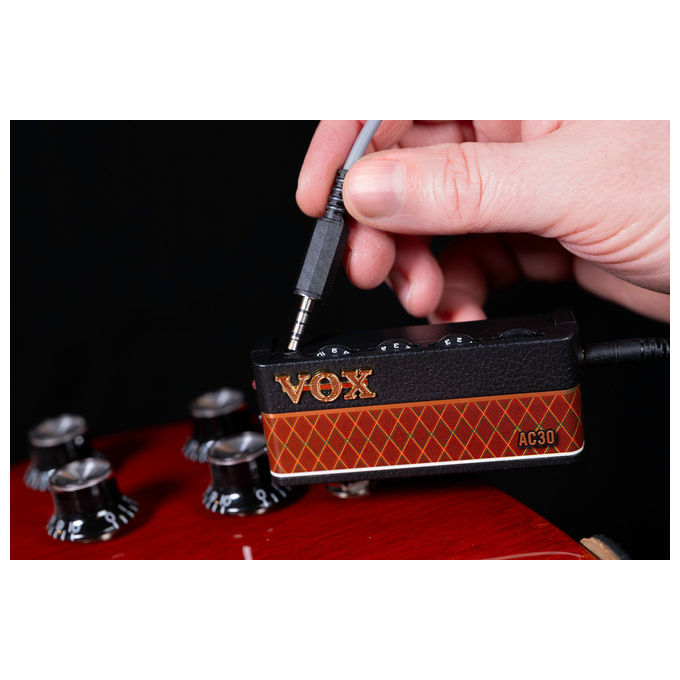 VOX amPlug3 AC30 Amplificatore per Chitarra Elettrica Cablato 3.5mm Nero Marrone