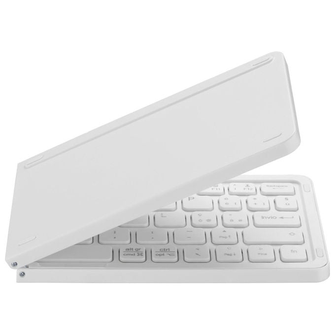 Tech Pop Tastiera Bluetooth Pieghevole Ultra Sottile QWERTY Wireless Bianca