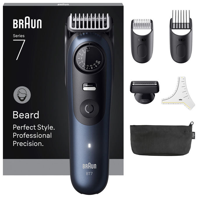 Braun BT7520 Series 7 Regolabarba Wet and Dry 40 Impostazioni autonomia 120 min colore Nero Blu