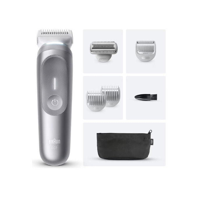Braun BG7550 Series 7 Rasoio elettrico corpo uso secco umido 6 testine autonomia 100 min colore Grigio
