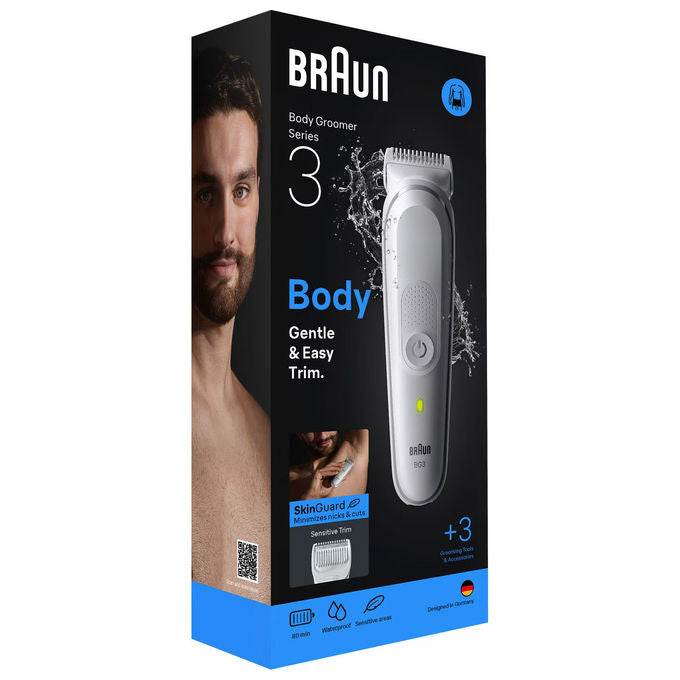 Braun BG3530 Series 3 Rasoio elettrico Body Groomer SkinGuard impermeabile autonomia 80 min colore Grigio