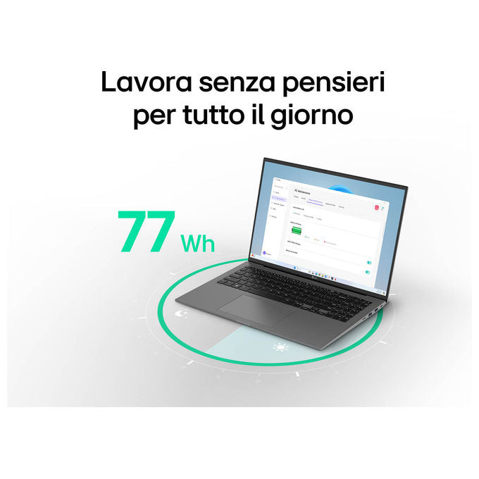 LG 17Z90TL Gram AI Notebook 17'' Intel Core Ultra 7 256V 16GB RAM 512GB SSD Wi-Fi 7 Windows 11 Home colore Nero
