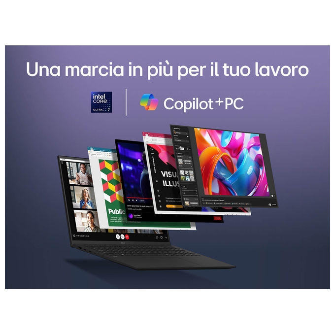 LG 17Z90TL Gram AI Notebook 17'' Intel Core Ultra 7 256V 16GB RAM 512GB SSD Wi-Fi 7 Windows 11 Home colore Nero