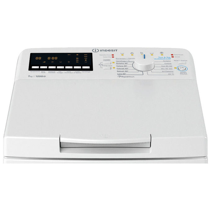 Indesit BTW B7251P IT Lavatrice Carica dall'Alto 7 Kg 1200 rpm Classe B Motore Inverter 14 Programmi (90x40x60 cm) colore Bianco