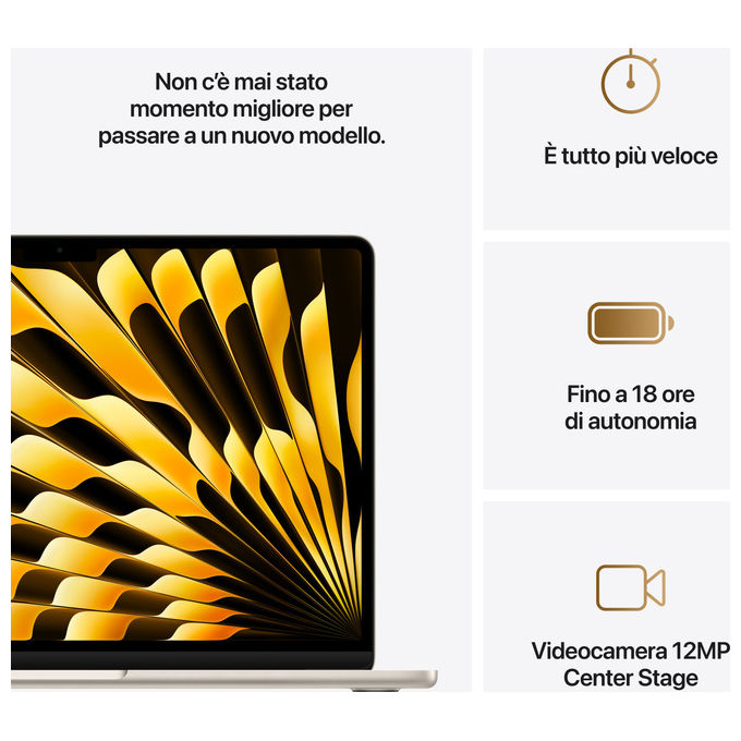 Apple MacBook Air 13.6'' M4 16GB RAM 512GB SSD Galassia - Computer Portatile