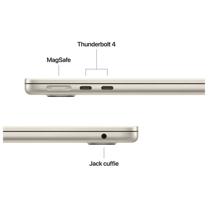Apple MacBook Air 13.6'' M4 16GB RAM 256GB SSD Galassia Laptop Ultraleggero
