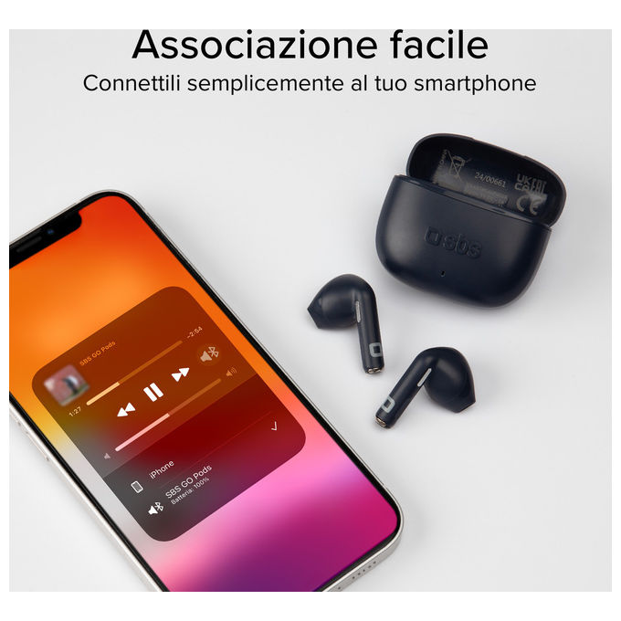 SBS Auricolari Bluetooth TWS In-ear Grigio con Microfono e Controllo Touch