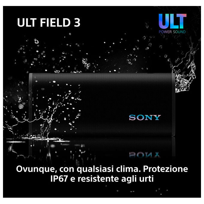 Sony SRSULT30B Altoparlante Portatile Stereo Wireless Nero Bluetooth IP67 24h