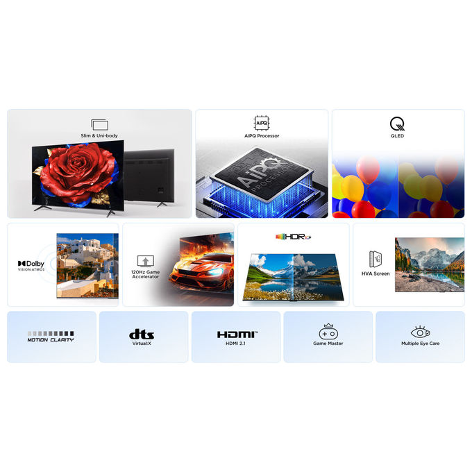 TCL 65P79K Serie P79K Smart TV QLED 65'' 4K Ultra HD Google TV Dolby Vision HDR10+ Dolby Atmos Game Master colore Metallico